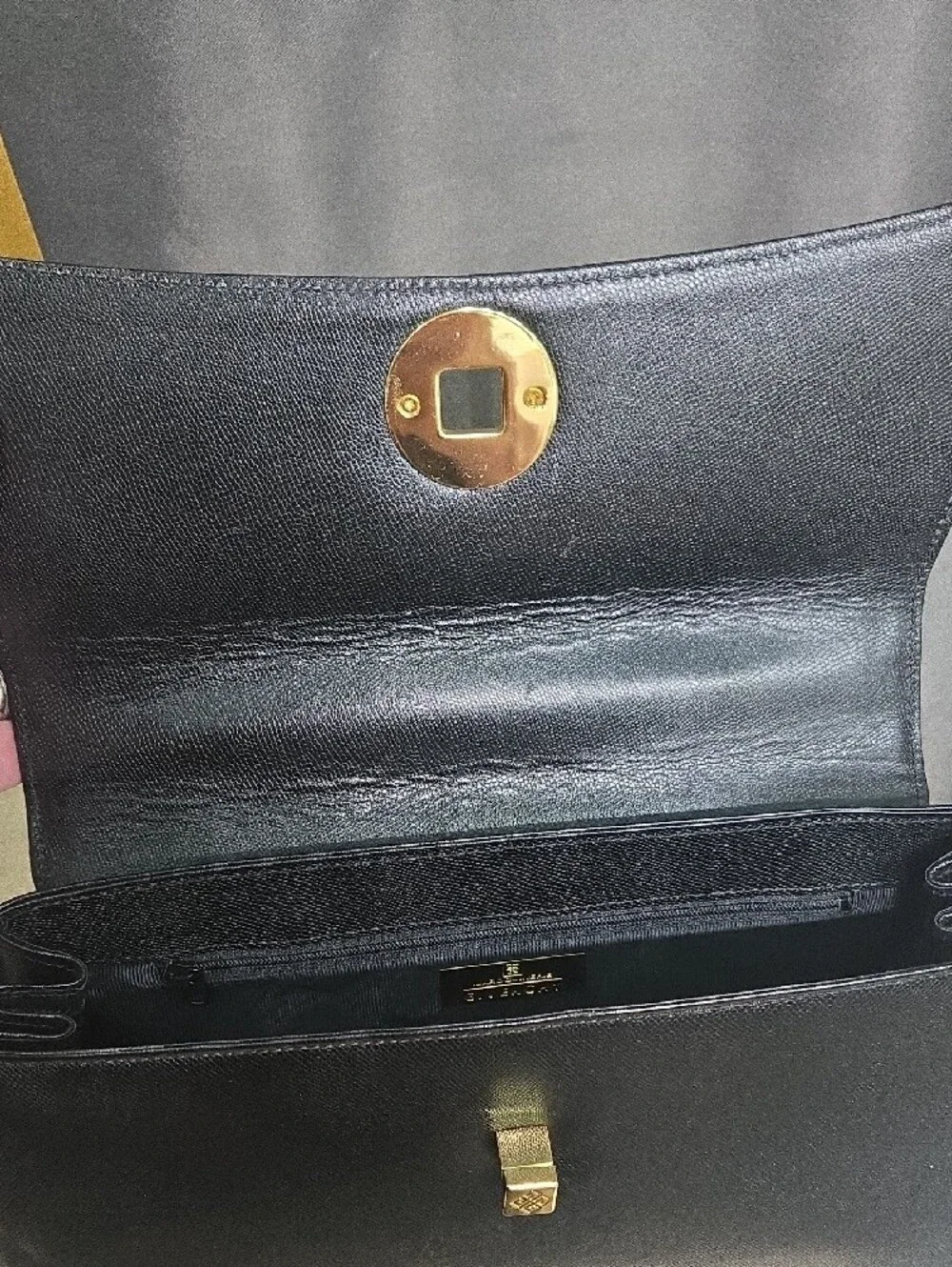 Givenchy Vintage Maroquinerie Black Saffiano Leather Box Top Handle Bag -Japan